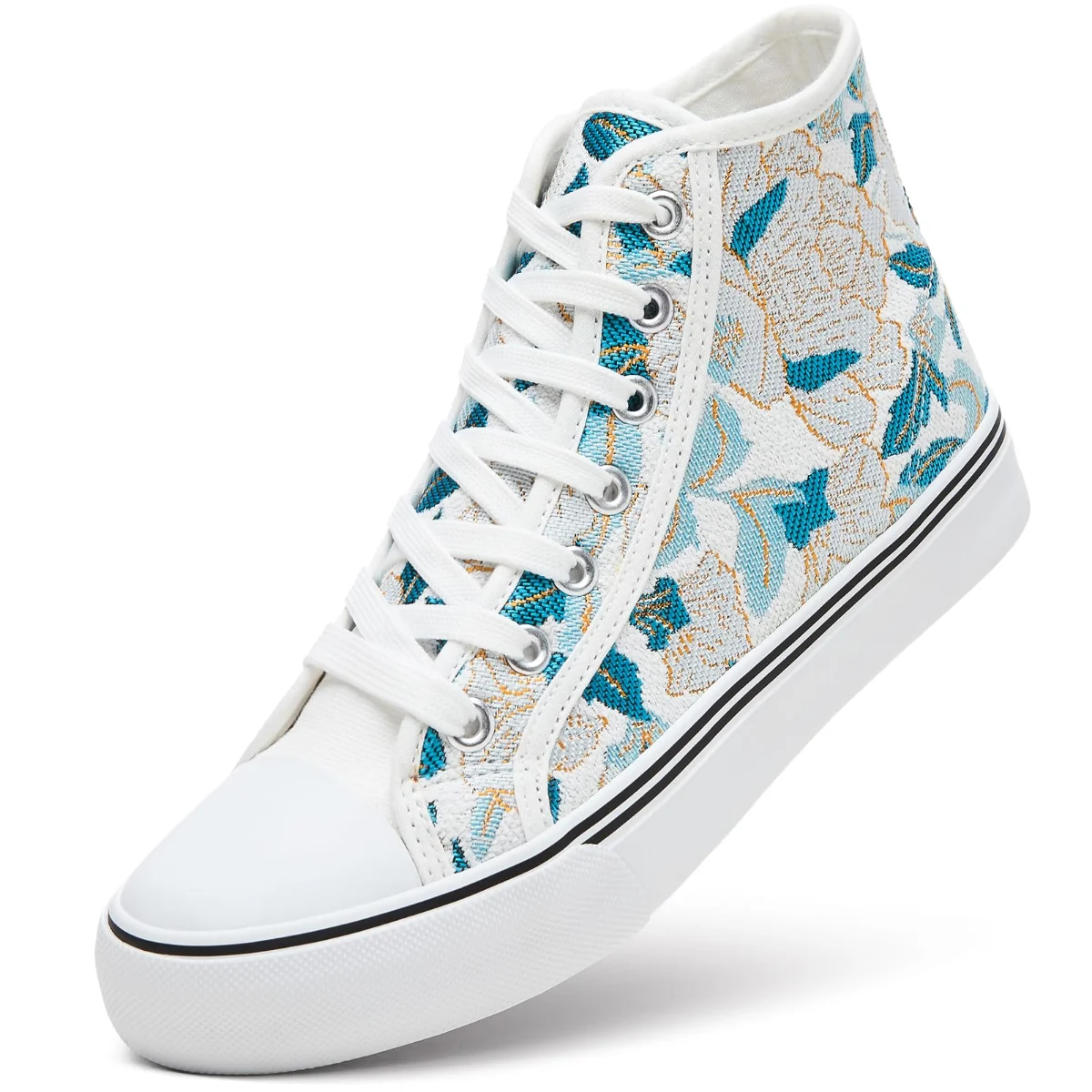 ZGR Maple Leaf Embroidered High Top in Blue and White