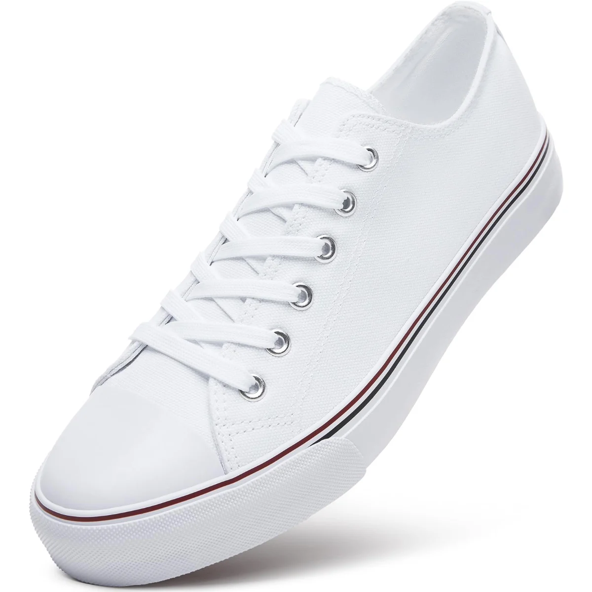 ZGR Men's Classic Low Top Canvas Sneaker in White