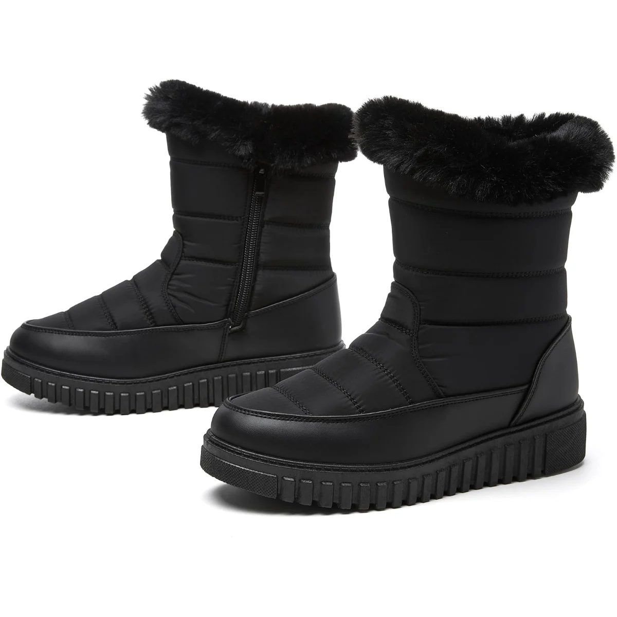 ZGR Mid Calf Winter Snow Boot in Black