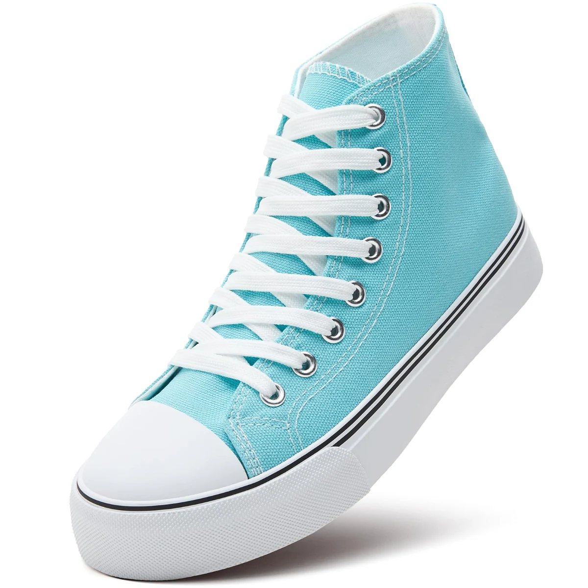 ZGR Padded Toe High Top Canvas Sneaker in Light Green