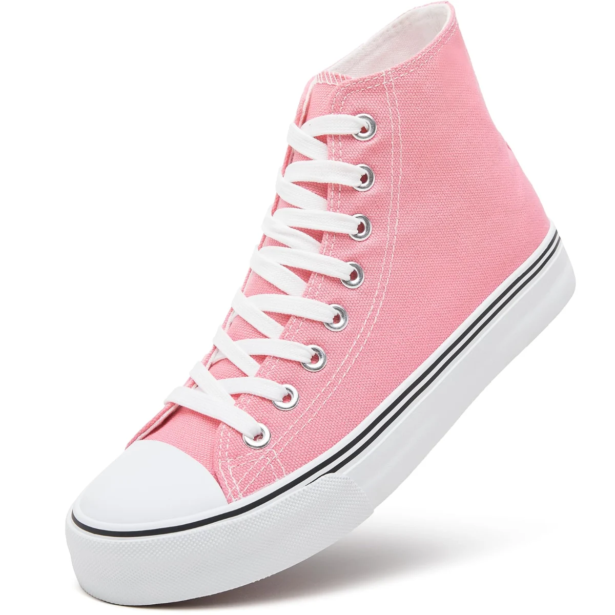 ZGR Padded Toe High Top Canvas Sneaker in Pink