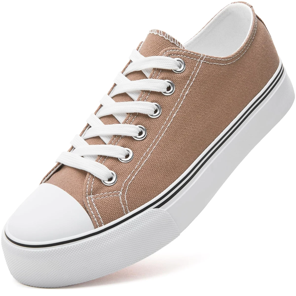 ZGR Padded Toe Low Top Canvas Sneaker in Brown
