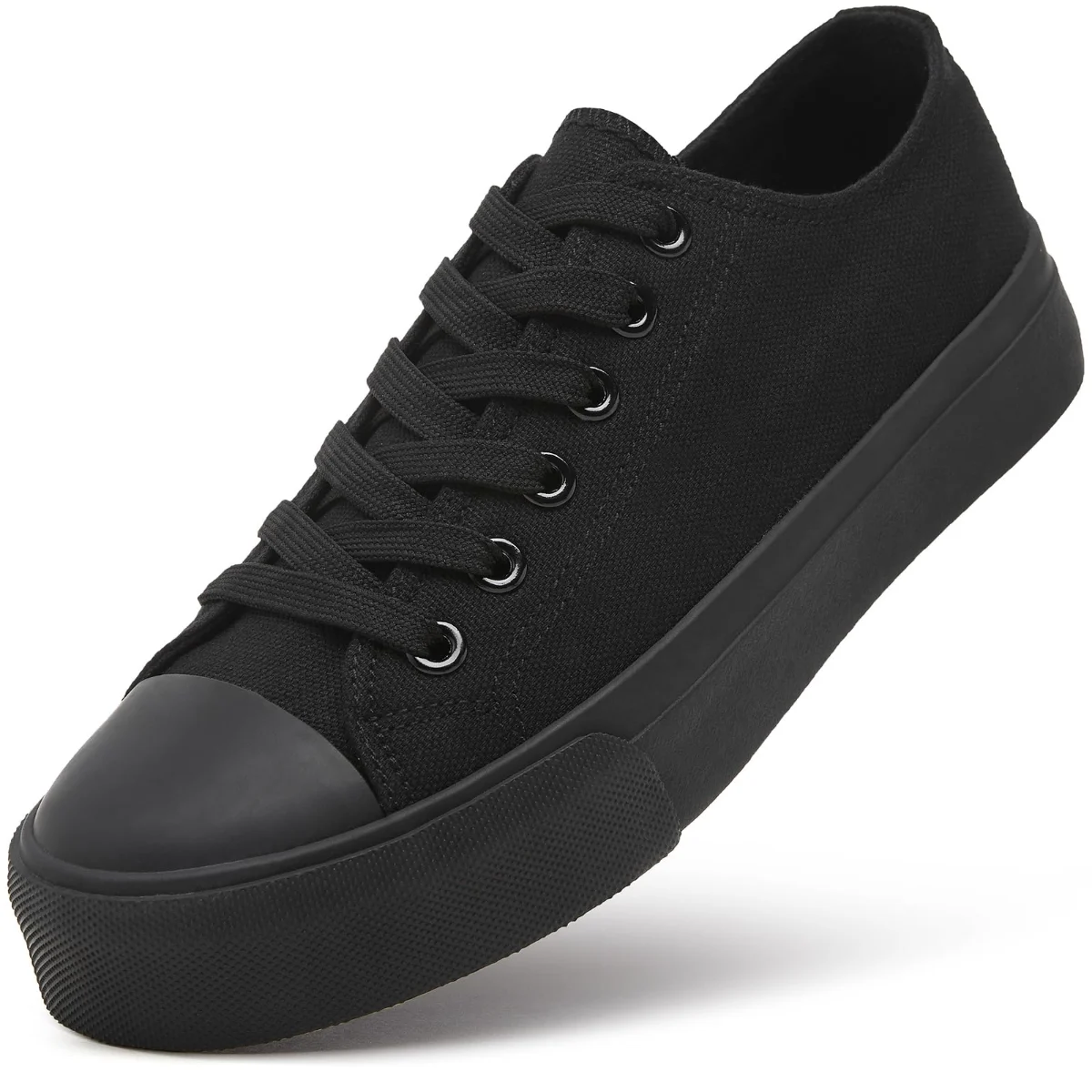 ZGR Padded Toe Low Top Canvas Sneaker in Full Black